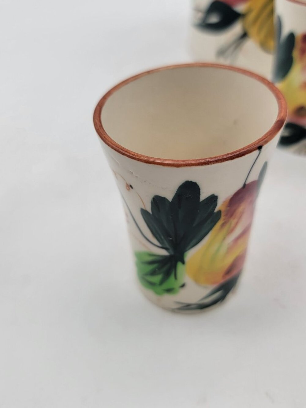 Vintage Nasco Hand-Painted Pitcher 3 Cup Set Floral Design Ceramic Made In Japan - Picture 5 of 16